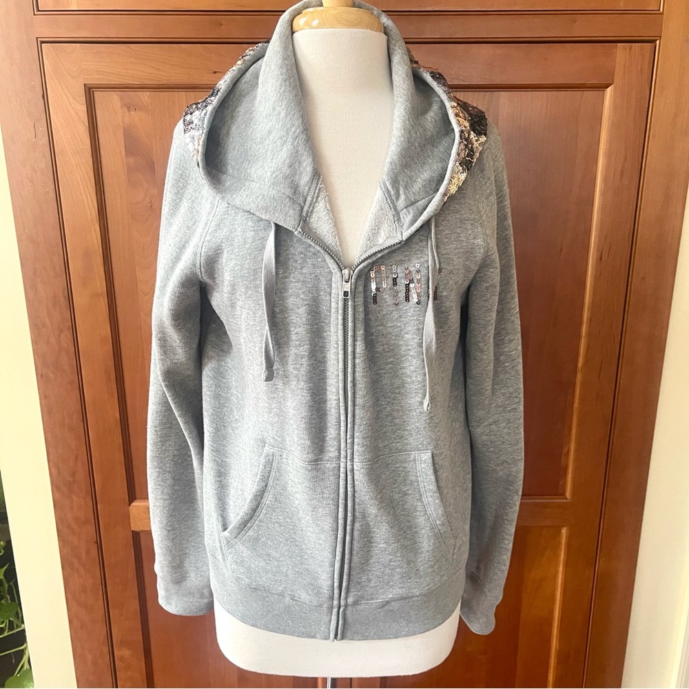 Victoria's Secret PINK Limited Edition Full-zip Hoodie With Sequin Design Size L - Picture 4 of 12